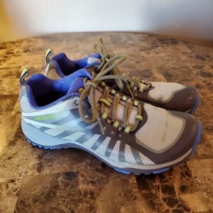 Merrell Shoes Womens 9 Grey Blue Siren Edge Q2 hiking Run Outdoors active